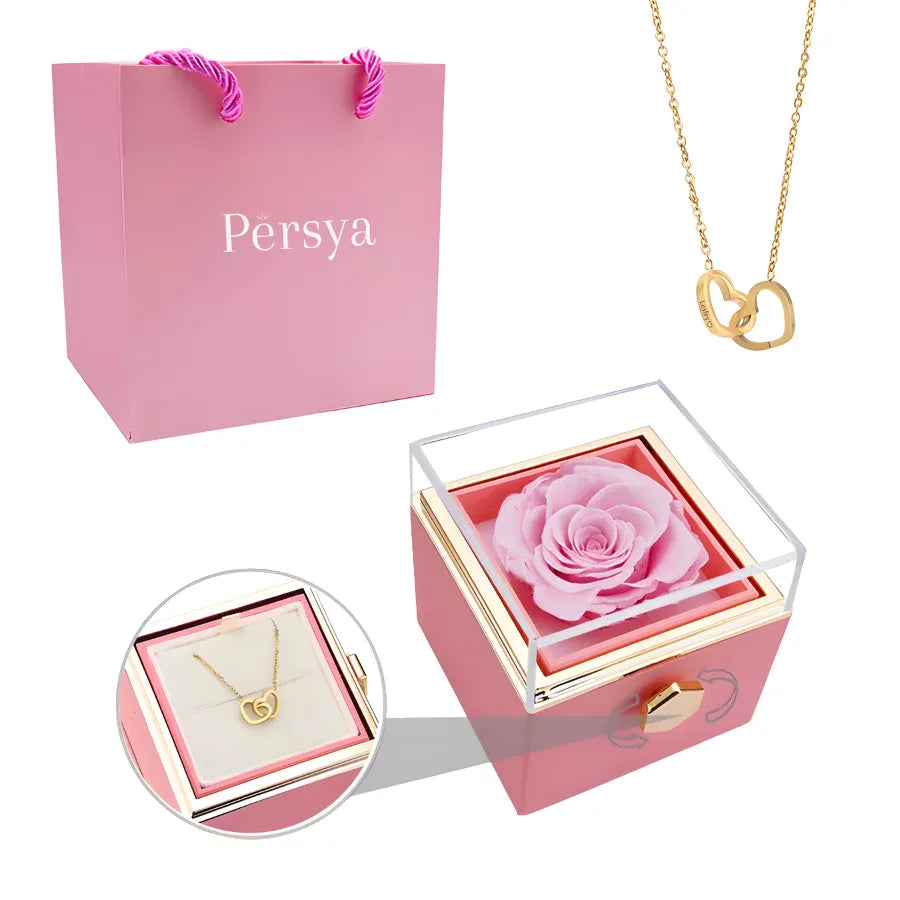 CAIXA DE ROSA PERSYA C/ COLAR PERSONALIZADO