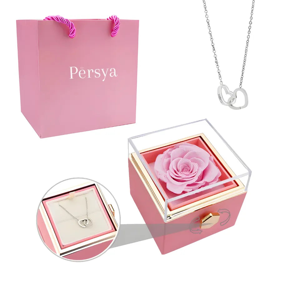 CAIXA DE ROSA PERSYA C/ COLAR PERSONALIZADO