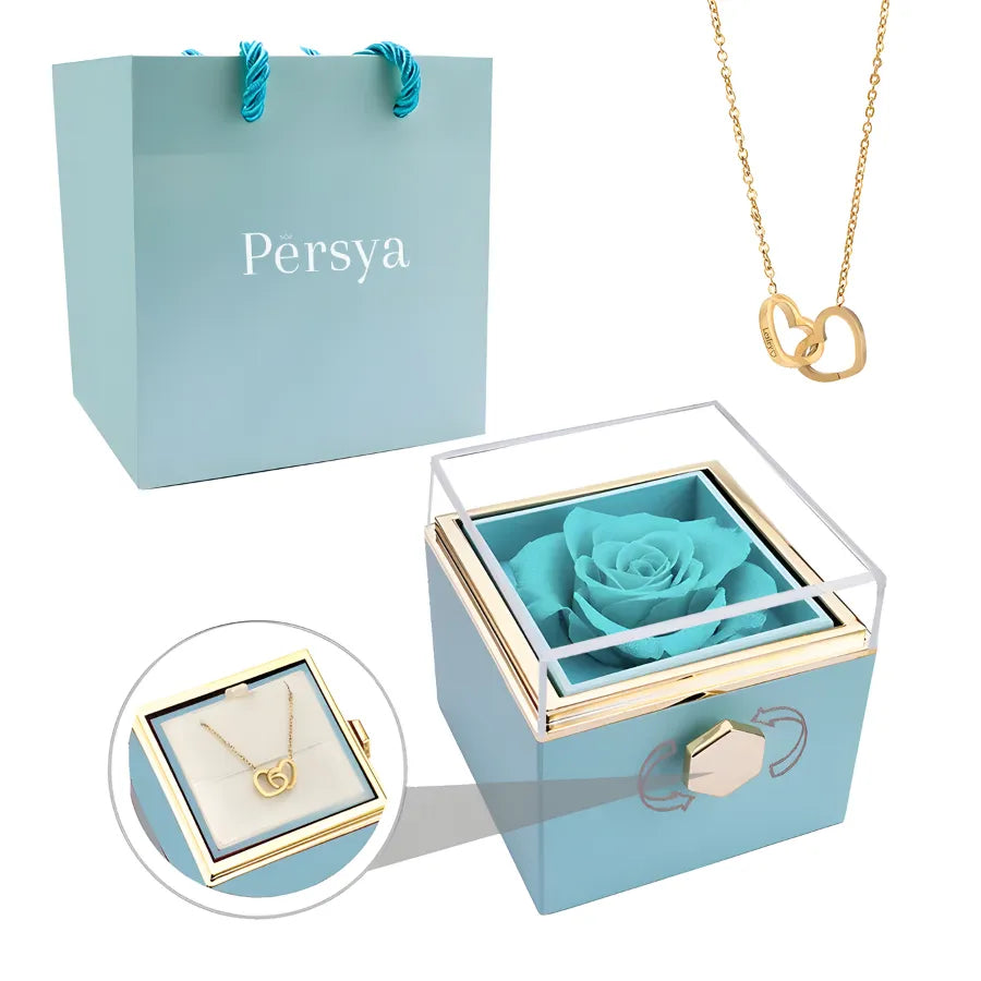 CAIXA DE ROSA PERSYA C/ COLAR PERSONALIZADO