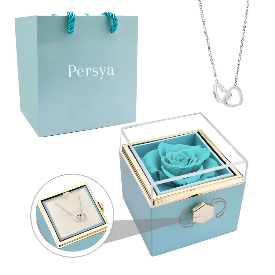 CAIXA DE ROSA PERSYA C/ COLAR PERSONALIZADO