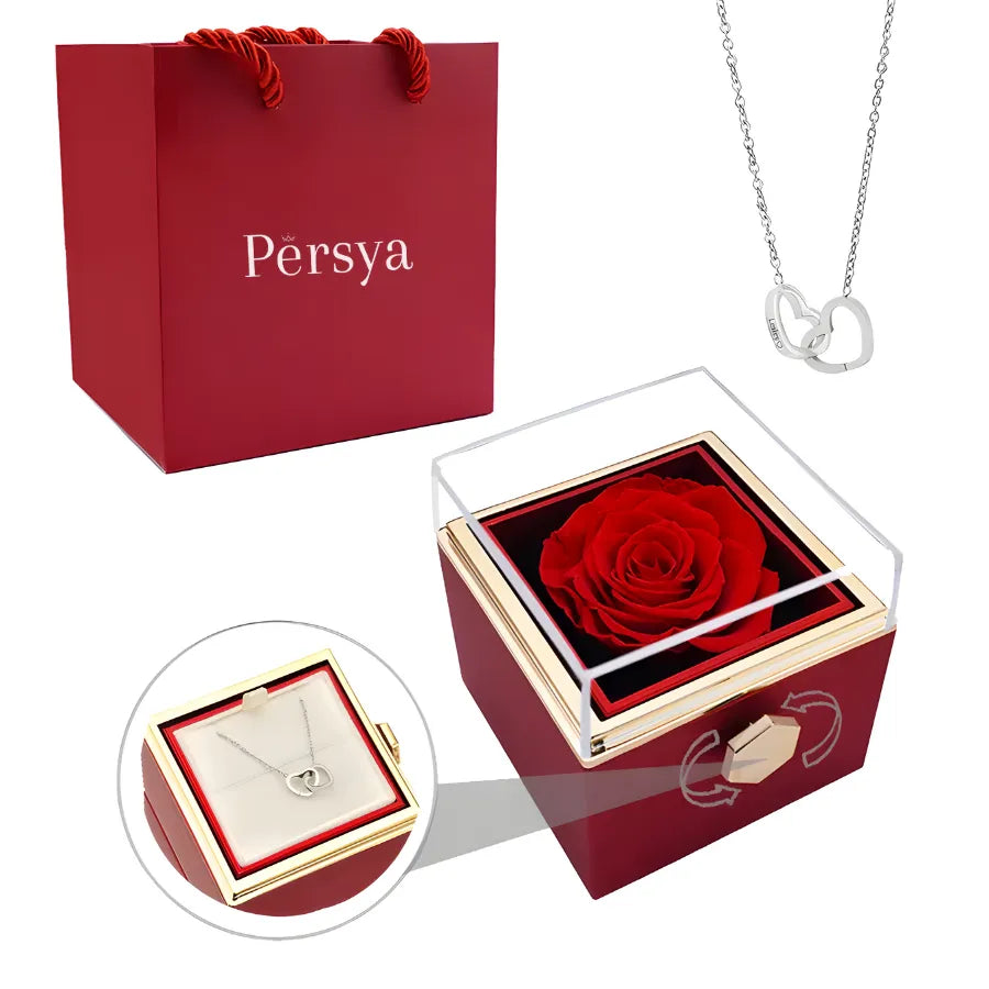 CAIXA DE ROSA PERSYA C/ COLAR PERSONALIZADO
